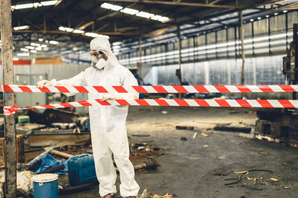 Professional Biohazard Cleanup technician working in Clearfield, UT